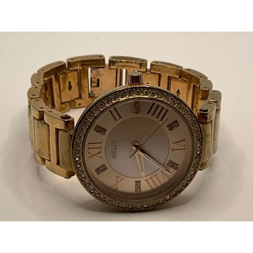 Relic ZR34308 Women's Stainless Steel Analog Rose Gold Dial Quartz Watch JD310
